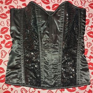 Daisy Corset XL Black with Sequins NWT